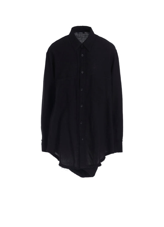 WOOL VIYELLA HEM PUFF SHIRT