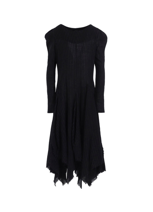 STRIPE GAUZE PUFF DRESS