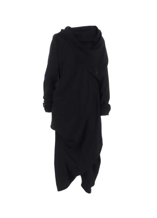 MILLED GABARDINE DRAPED OVERALL