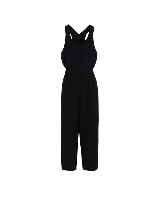 WOOL GABARDINE FRONT ZIP OVERALL