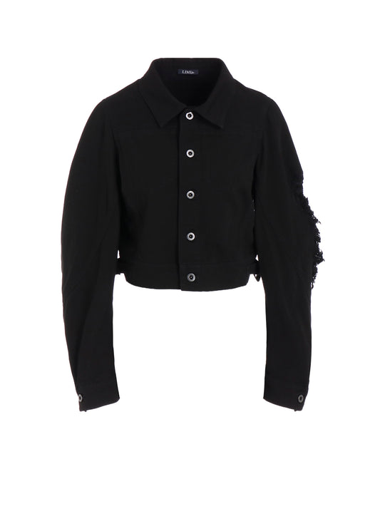 DAMAGED DENIM DESIGNED SLEEVE JACKET