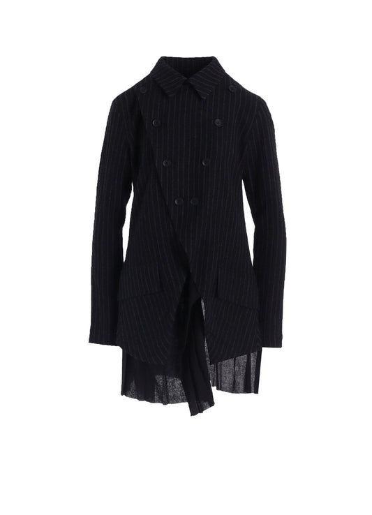 STRIPE GAUZE PLEATS DESIGNED JACKET
