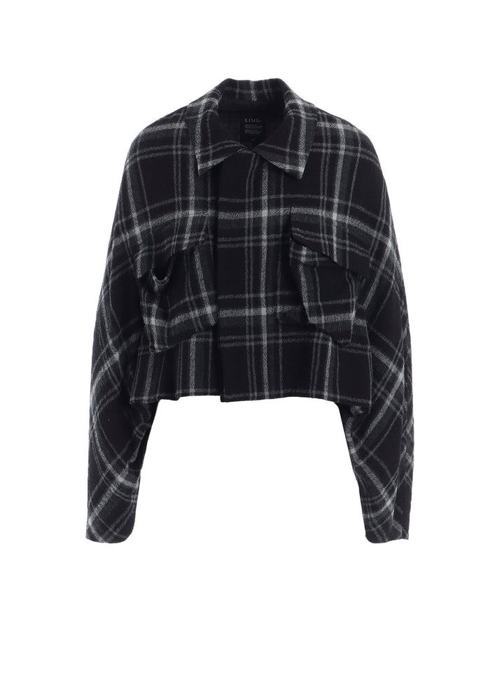 PLAID PATTERN FLAP POCKET JACKET