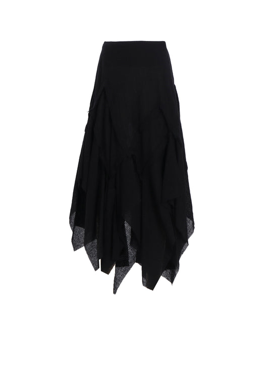WOOL GAUZE FRILLED SKIRT