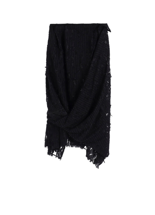 DAMEGED STRIPE TWIST SKIRT