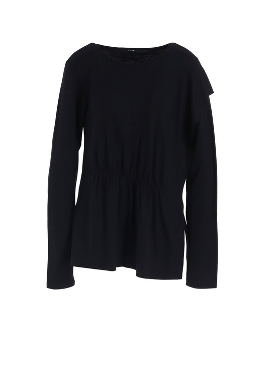 WOOL SMOOTH GATHER ASYMMETRY T-SHIRT