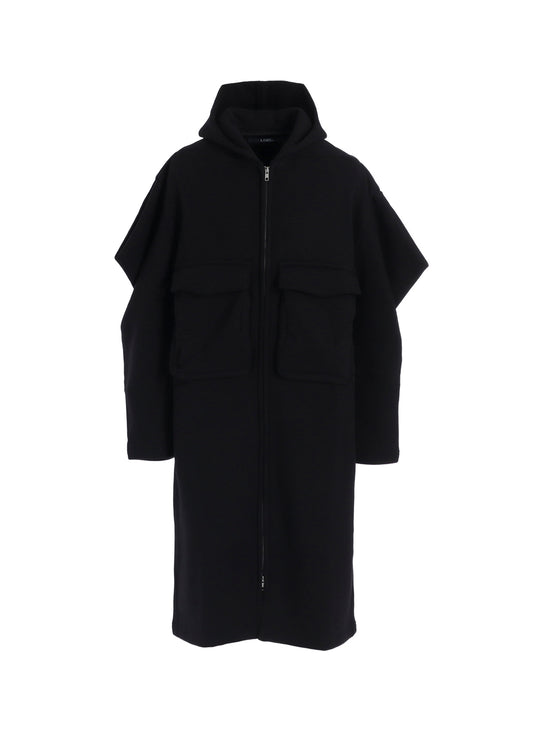 COTTON TIGHT FLEECE LINING SLEEVE PUFF LONG JACKET