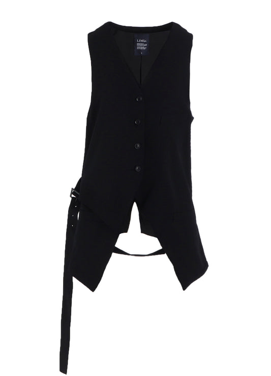 WOOL GABARDINE LAYERED VEST