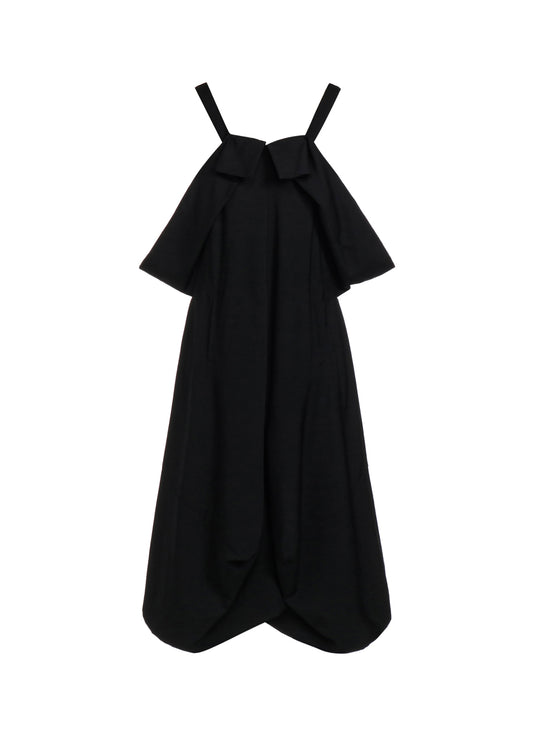 WOOL GABARDINE SHOULDER STRING DRESS