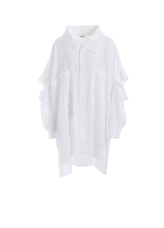 SOFT LAWN ELBOW SLIT LONG SHIRT