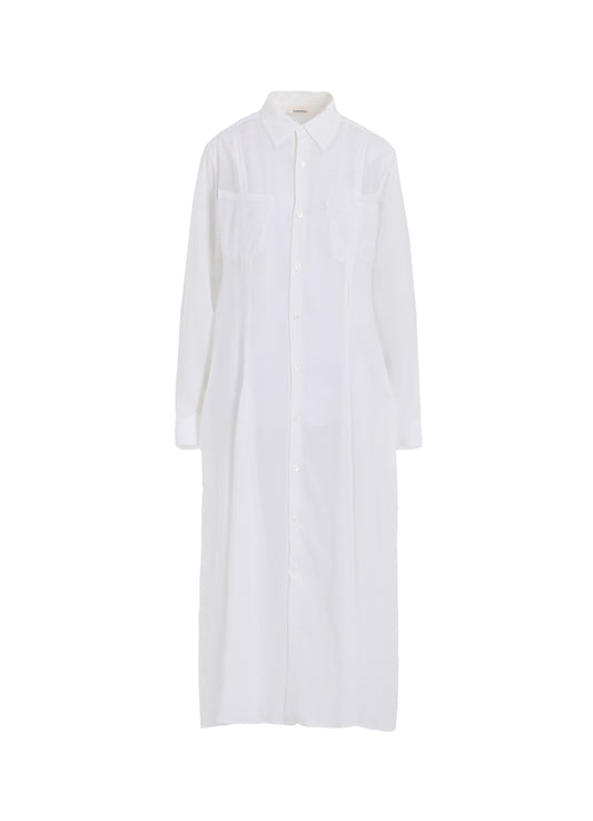SOFT LAWN FLARED SLIT DRESS