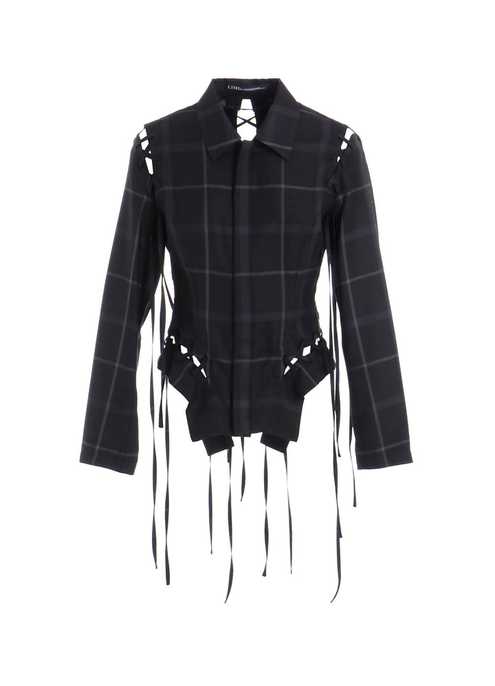 PLAID LACE-UP JACKET B