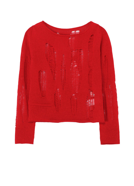 CRUSH PLAIN STITCH CRUSHED SWEATER