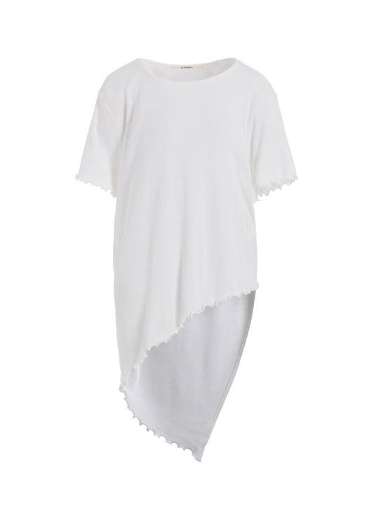 RIB STITCH SQUARE HEM T-SHIRT