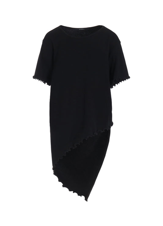 RIB STITCH SQUARE HEM T-SHIRT