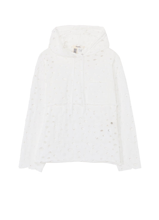 HOLED PLAIN STITCH LAYERED SEPARATE HOODIE