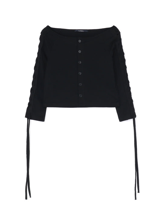 60/2 COTTON JERSEY LACE-UP CARDIGAN