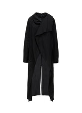 HIGH TWIST GABARDINE LONG DRAPED BLOUSE