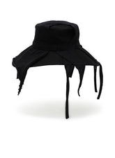 COTTON DENIM+ FLAT KNIT WIDE BRIM HAT