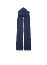 BOBBLE RIB KNIT HOODED SCARF