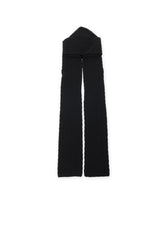 BOBBLE RIB KNIT HOODED SCARF