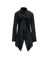 HERRINGBONE RIBBON DETAIL DOUBLE JACKET