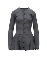 HIGH-GAUGE 3D KNIT FRILLED GARDIGAN