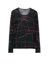 BARBED WIRE PRINT TIGHT LONG SLEEVE T