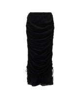 BIAS JERSEY GATHERED LAYERED SKIRT