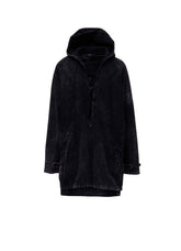 CHEMICAL BLEACHED DENIM LACE UP BLOUSON