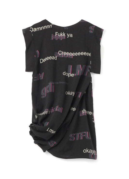 Net Slang Print B Cross Side Dress