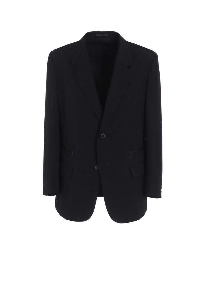 WOOL GABARDINE LEFT AND RIGHT CHANGE POCKET JACKET