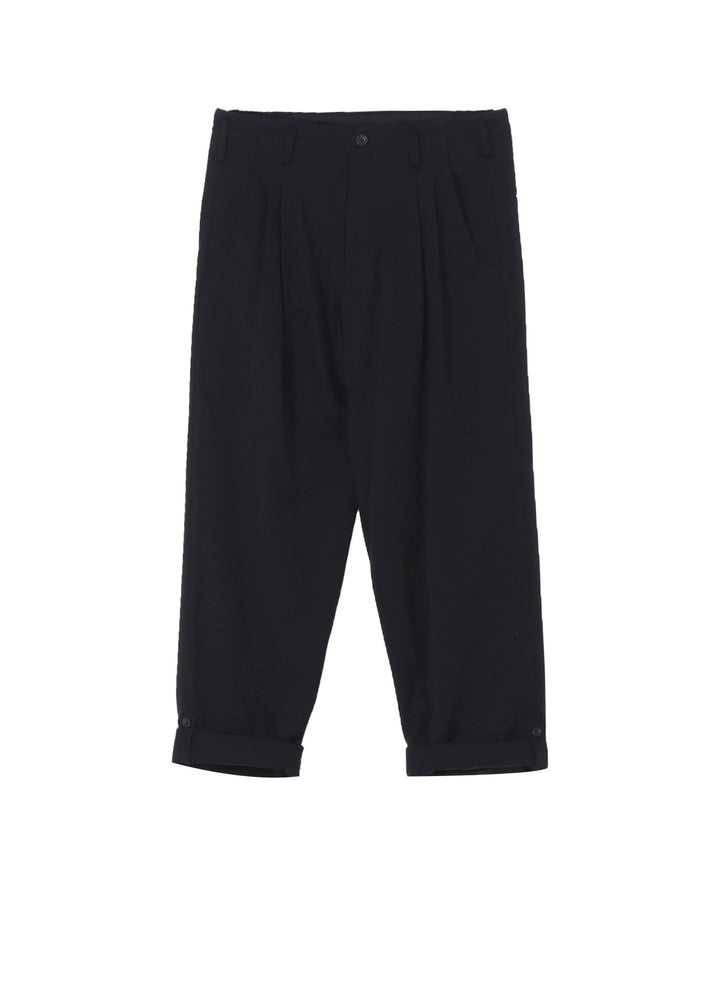 WOOL GABARDINE HEM TAB PANTS