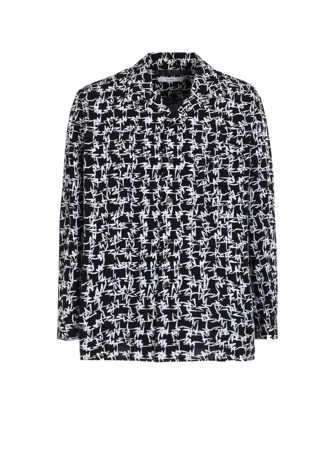 Y's for men × MASSES】COTTON PIGMENT PRINT OPEN COLLAR SHIRT