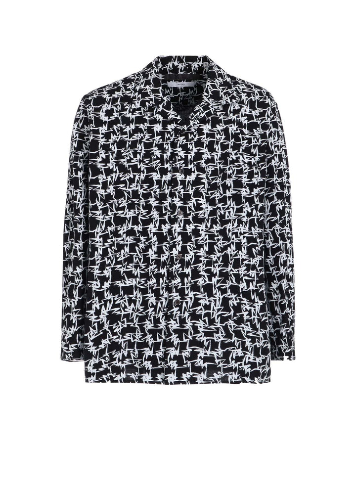 【Y's for men × MASSES】COTTON PIGMENT PRINT OPEN COLLAR SHIRT