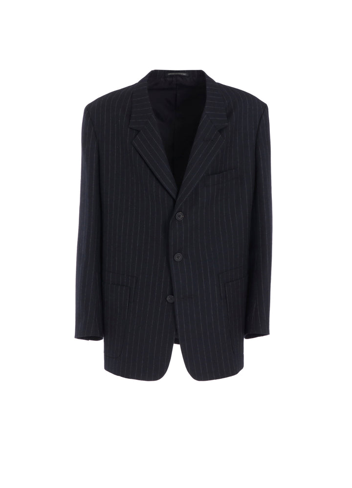 STRIPED SERGE JACKET WITH WAIST POCKETS