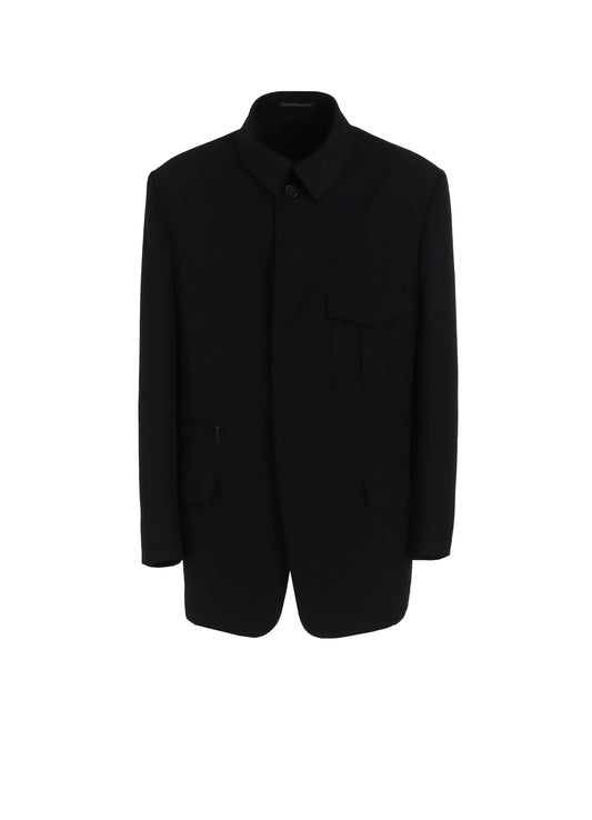 WOOL GABARDINE JACKET WITH MILITARY DETILS