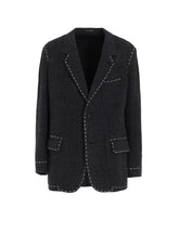 HOUNDSTOOTH 2-BUTTON JACKET WITH HAND STITCH