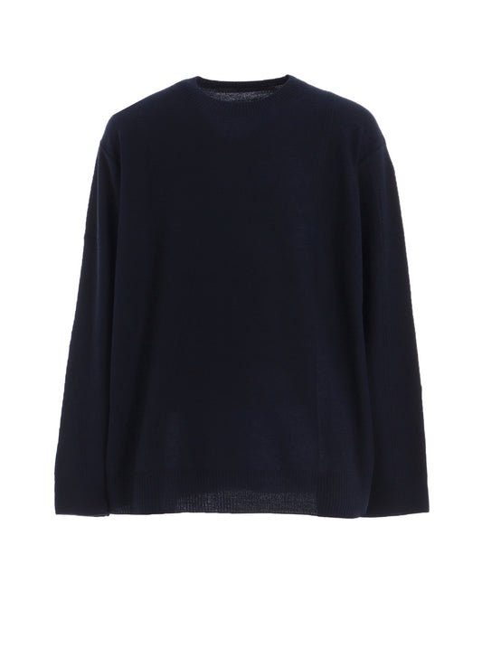 PANEL DESIGN ROUND NECK PULLOVER KNIT