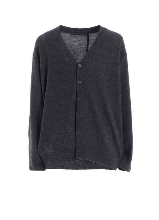 V-NECK CARDIGAN WITH PANEL DESIGN