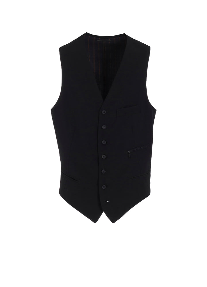 WOOL GABARDINE 7-BUTTON VEST