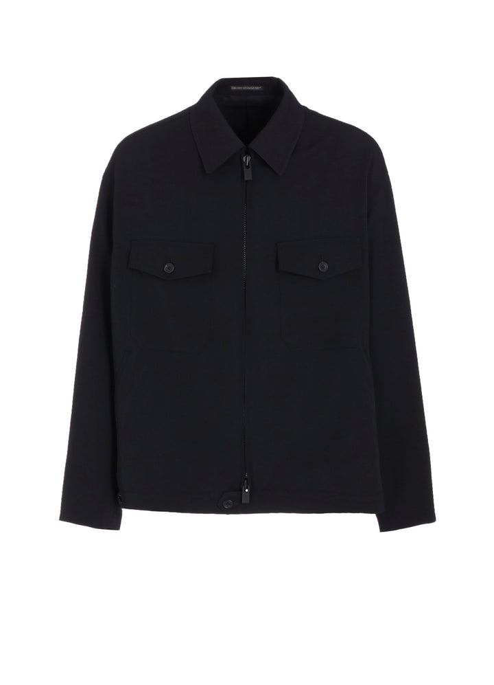 WOOL GABARDINE BLOUSON WITH FLAP POCKET