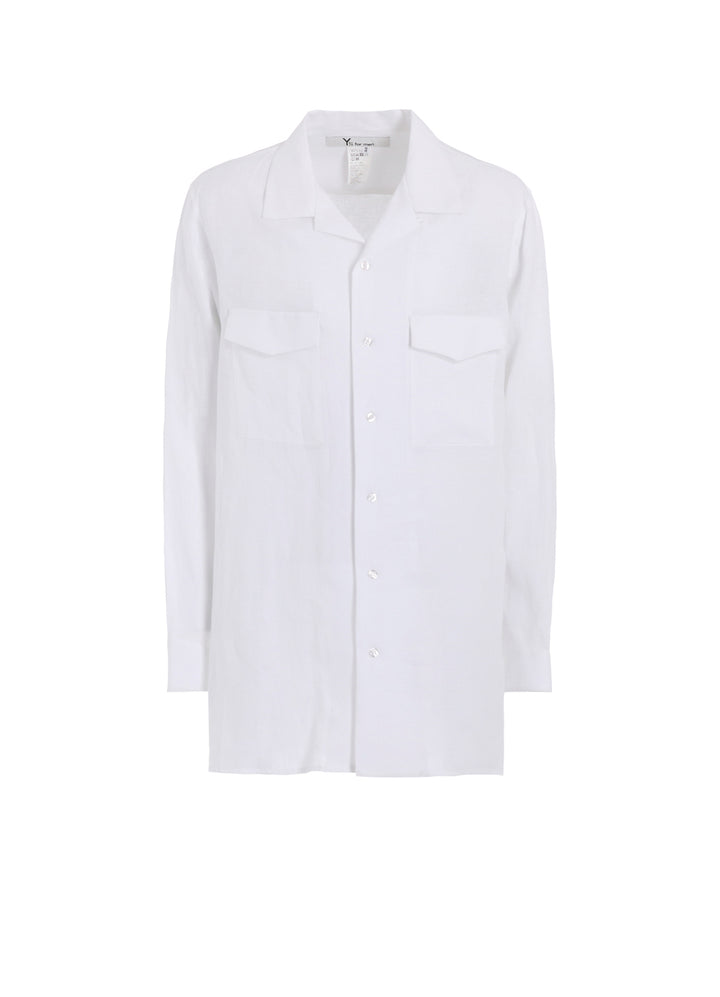 LINEN CLOTH OPEN COLLAR SHIRT
