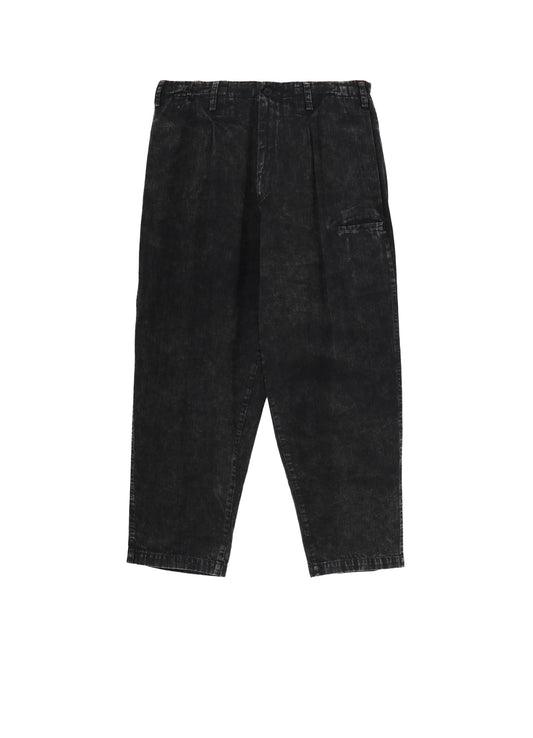 BLEACHING DENIM PANTS WITH SIDE TUCK