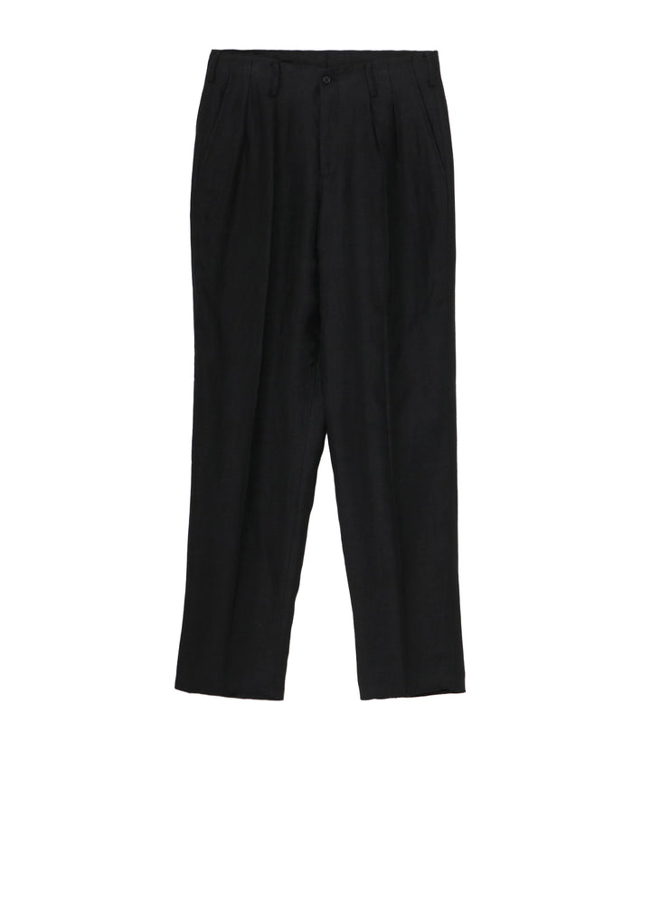 LINEN TWILL PANTS WITH 2-TUCKS