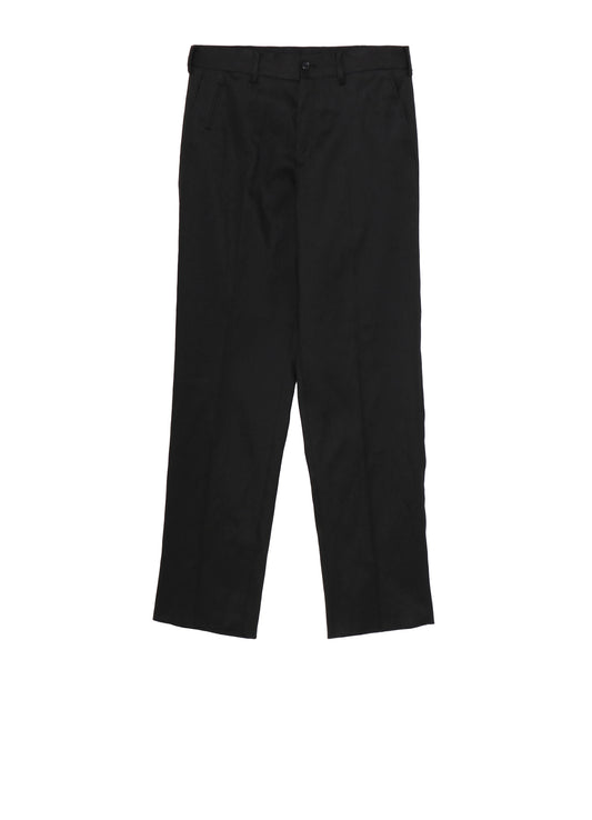 LINEN COTTON TWILL NO-TUCK PANTS