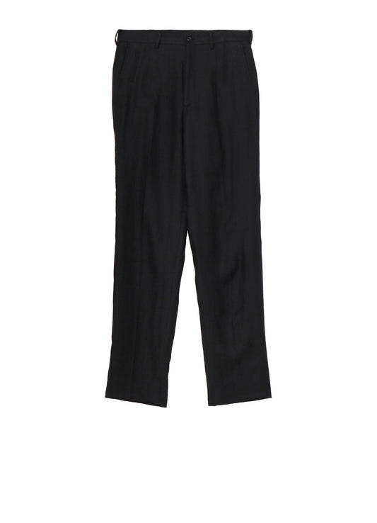 LINEN TWILL NO-TUCK PANTS