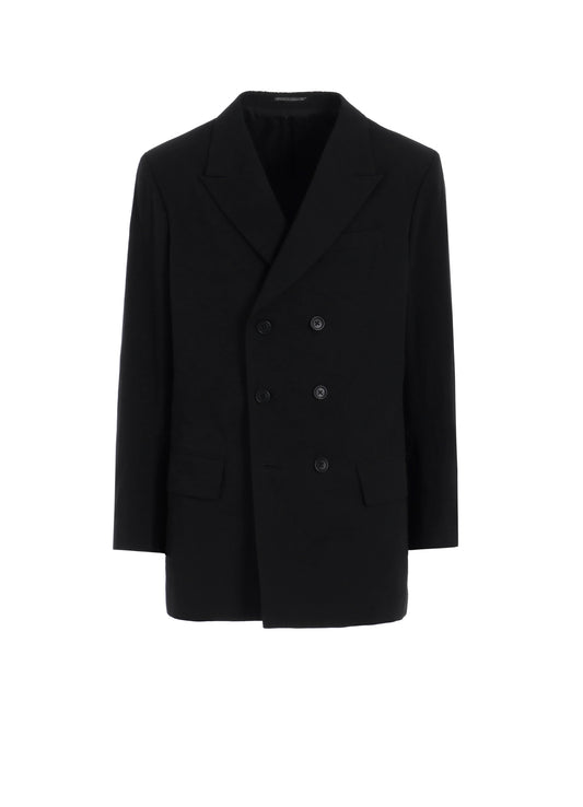 DOUBLE JACKET WITH COTTON LINEN UNEVEN YARN CANVAS