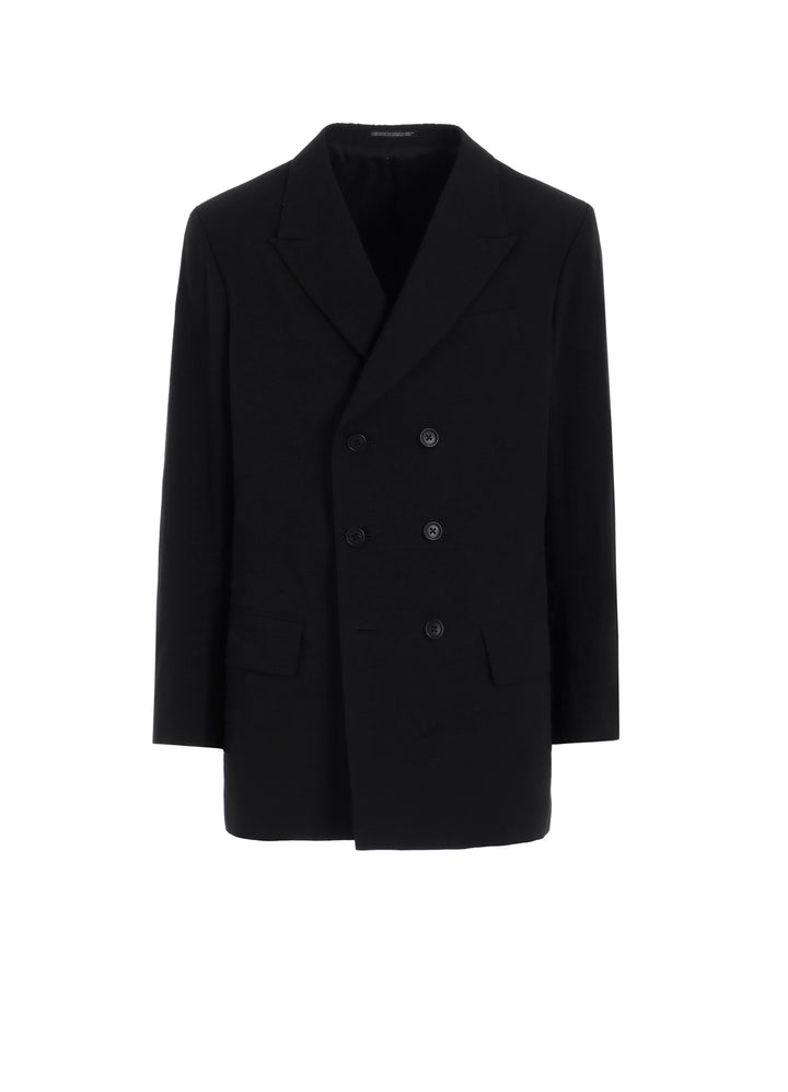 DOUBLE JACKET WITH COTTON LINEN UNEVEN YARN CANVAS