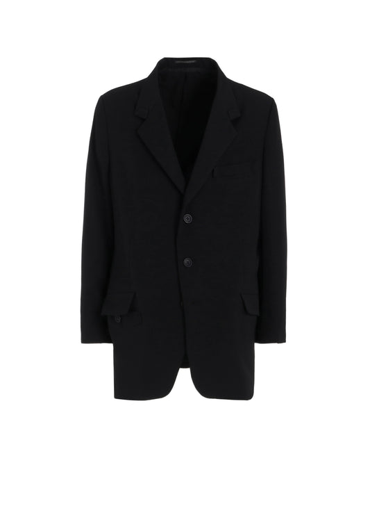 WOOL GABARDINE TURN BACK COLLAR JACKET